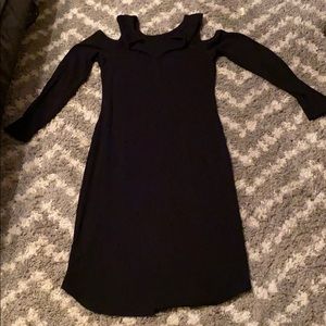 Xhilaration black cold shoulder long sleeve dress
